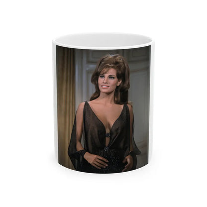 Raquel Welch #353 (Vintage Female Icon) White Coffee Mug-11oz-Go Mug Yourself