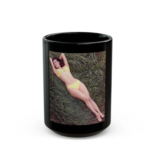 Raquel Welch #357 (Vintage Female Icon) Black Coffee Mug-15oz-Go Mug Yourself