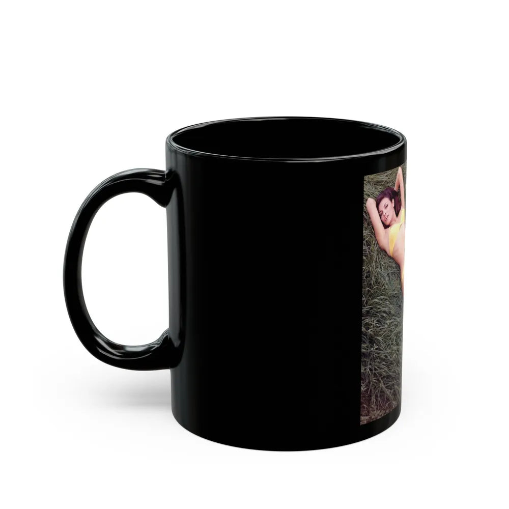 Raquel Welch #357 (Vintage Female Icon) Black Coffee Mug-Go Mug Yourself