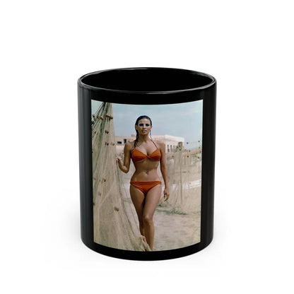 Raquel Welch #358 (Vintage Female Icon) Black Coffee Mug-11oz-Go Mug Yourself