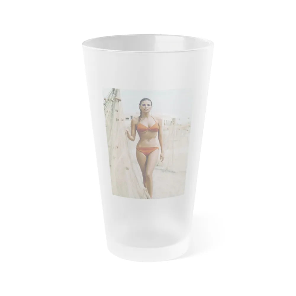 Raquel Welch #358 (Vintage Female Icon) Frosted Pint Glass 16oz-16oz-Frosted-Go Mug Yourself