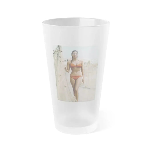 Raquel Welch #358 (Vintage Female Icon) Frosted Pint Glass 16oz 16oz Frosted - Go Mug Yourself