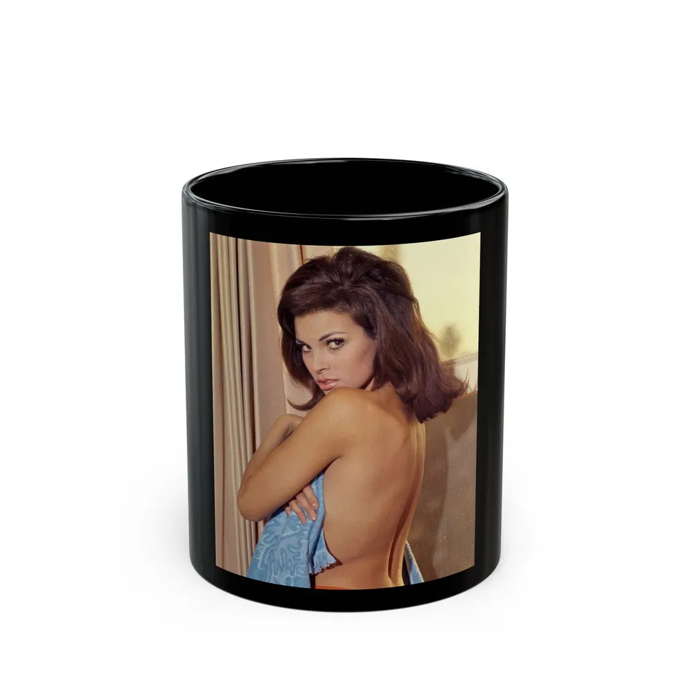 Raquel Welch #359 (Vintage Female Icon) Black Coffee Mug-11oz-Go Mug Yourself