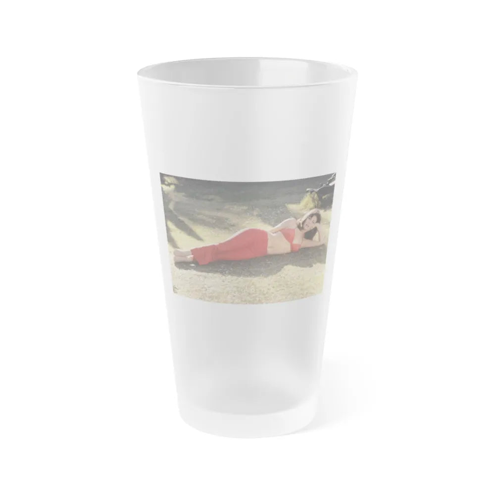 Raquel Welch #360 (Vintage Female Icon) Frosted Pint Glass 16oz-16oz-Frosted-Go Mug Yourself