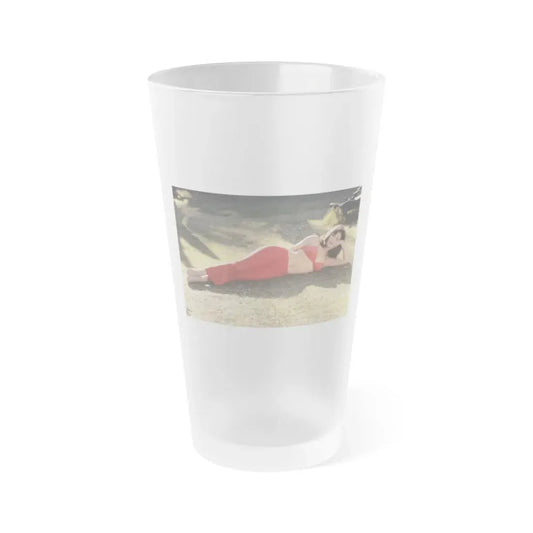 Raquel Welch #360 (Vintage Female Icon) Frosted Pint Glass 16oz 16oz Frosted - Go Mug Yourself