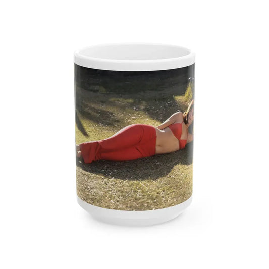 Raquel Welch #360 (Vintage Female Icon) White Coffee Mug 15oz - Go Mug Yourself