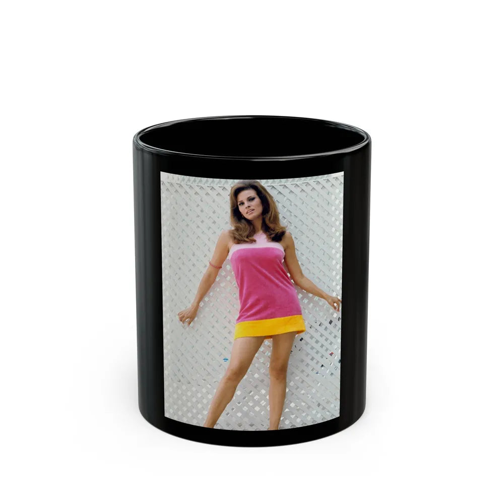 Raquel Welch #361 (Vintage Female Icon) Black Coffee Mug-11oz-Go Mug Yourself