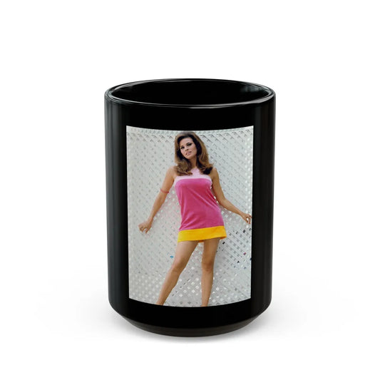 Raquel Welch #361 (Vintage Female Icon) Black Coffee Mug-15oz-Go Mug Yourself