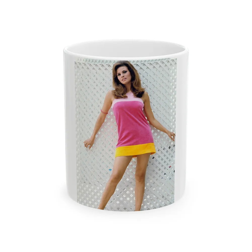 Raquel Welch #361 (Vintage Female Icon) White Coffee Mug-11oz-Go Mug Yourself