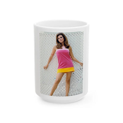 Raquel Welch #361 (Vintage Female Icon) White Coffee Mug-15oz-Go Mug Yourself