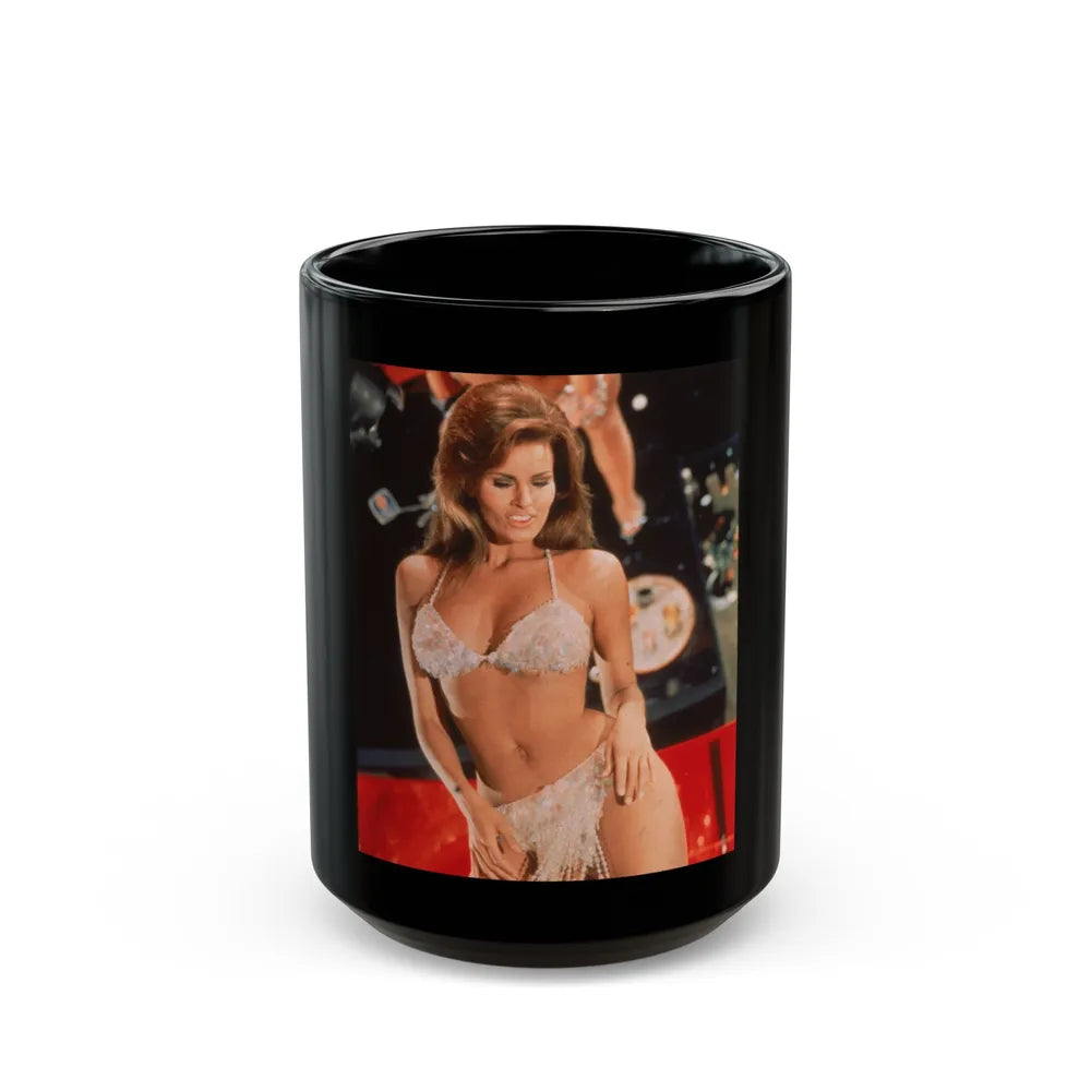 Raquel Welch #362 (Vintage Female Icon) Black Coffee Mug-15oz-Go Mug Yourself