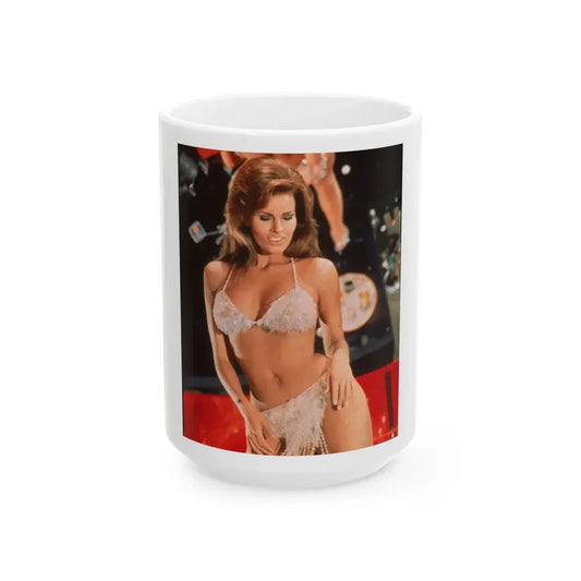 Raquel Welch #362 (Vintage Female Icon) White Coffee Mug 15oz - Go Mug Yourself