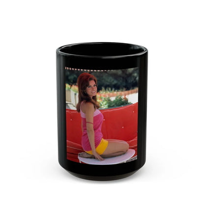 Raquel Welch #363 (Vintage Female Icon) Black Coffee Mug-15oz-Go Mug Yourself