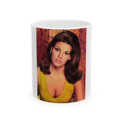 Raquel Welch #364 (Vintage Female Icon) White Coffee Mug-11oz-Go Mug Yourself