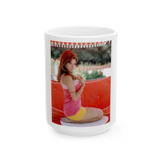Raquel Welch #368 (Vintage Female Icon) White Coffee Mug 15oz - Go Mug Yourself
