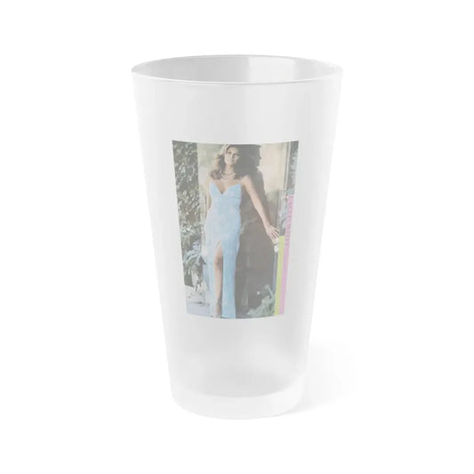 Raquel Welch #370 (Vintage Female Icon) Frosted Pint Glass 16oz 16oz Frosted - Go Mug Yourself