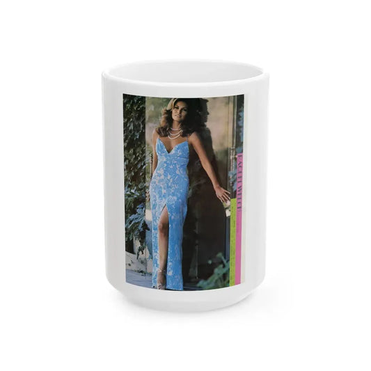 Raquel Welch #370 (Vintage Female Icon) White Coffee Mug 15oz - Go Mug Yourself
