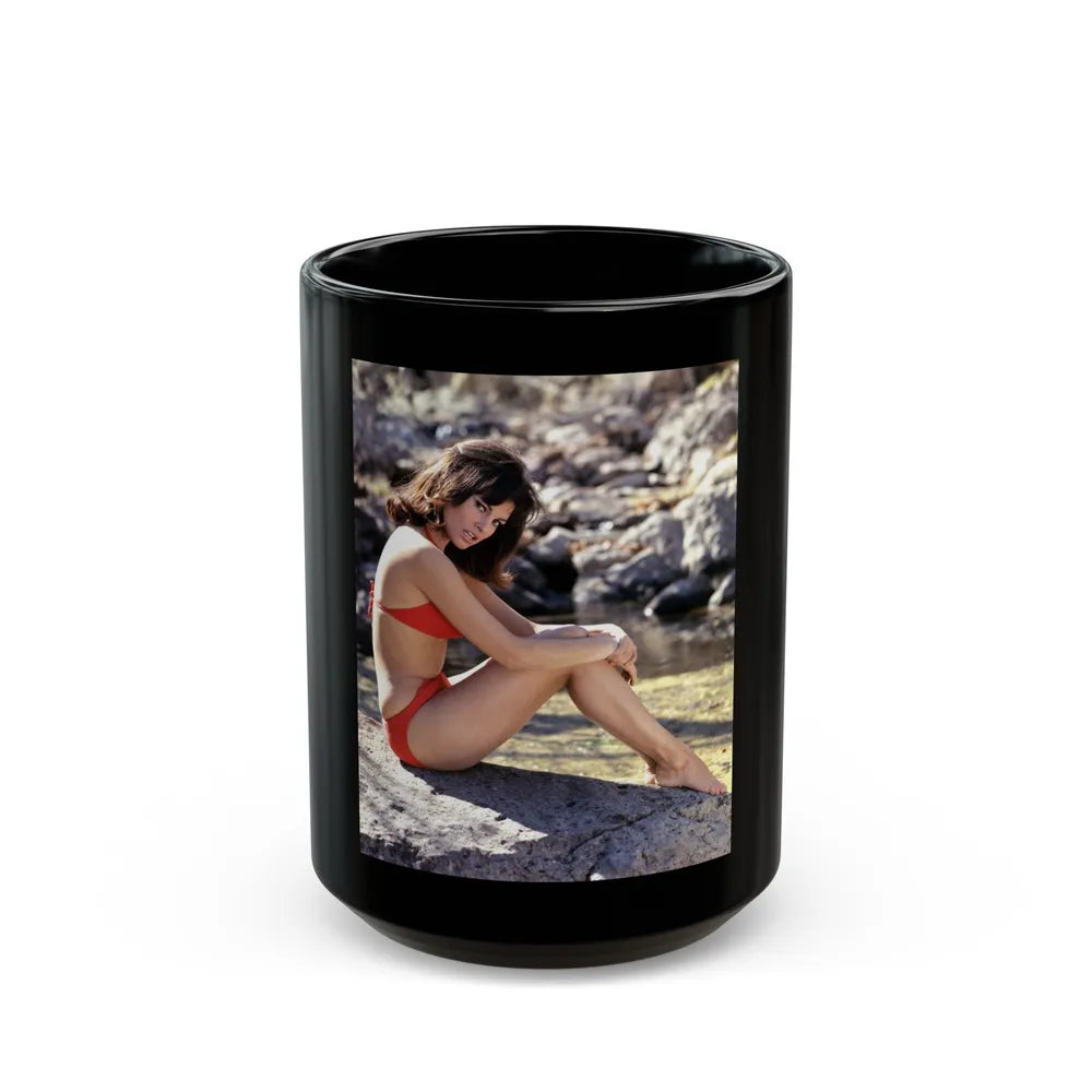 Raquel Welch #371 (Vintage Female Icon) Black Coffee Mug-15oz-Go Mug Yourself