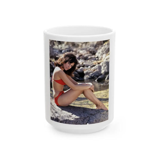 Raquel Welch #371 (Vintage Female Icon) White Coffee Mug-15oz-Go Mug Yourself