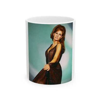 Raquel Welch #372 (Vintage Female Icon) White Coffee Mug-11oz-Go Mug Yourself