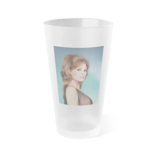 Raquel Welch #374 (Vintage Female Icon) Frosted Pint Glass 16oz 16oz Frosted - Go Mug Yourself