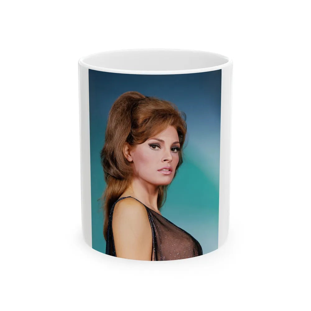 Raquel Welch #374 (Vintage Female Icon) White Coffee Mug-11oz-Go Mug Yourself