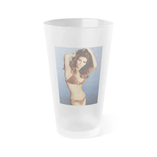 Raquel Welch #375 (Vintage Female Icon) Frosted Pint Glass 16oz 16oz Frosted - Go Mug Yourself