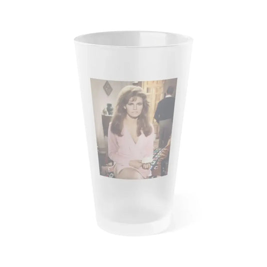 Raquel Welch #376 (Vintage Female Icon) Frosted Pint Glass 16oz 16oz Frosted - Go Mug Yourself