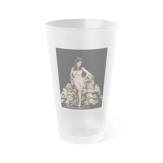Raquel Welch #378 (Vintage Female Icon) Frosted Pint Glass 16oz 16oz Frosted - Go Mug Yourself