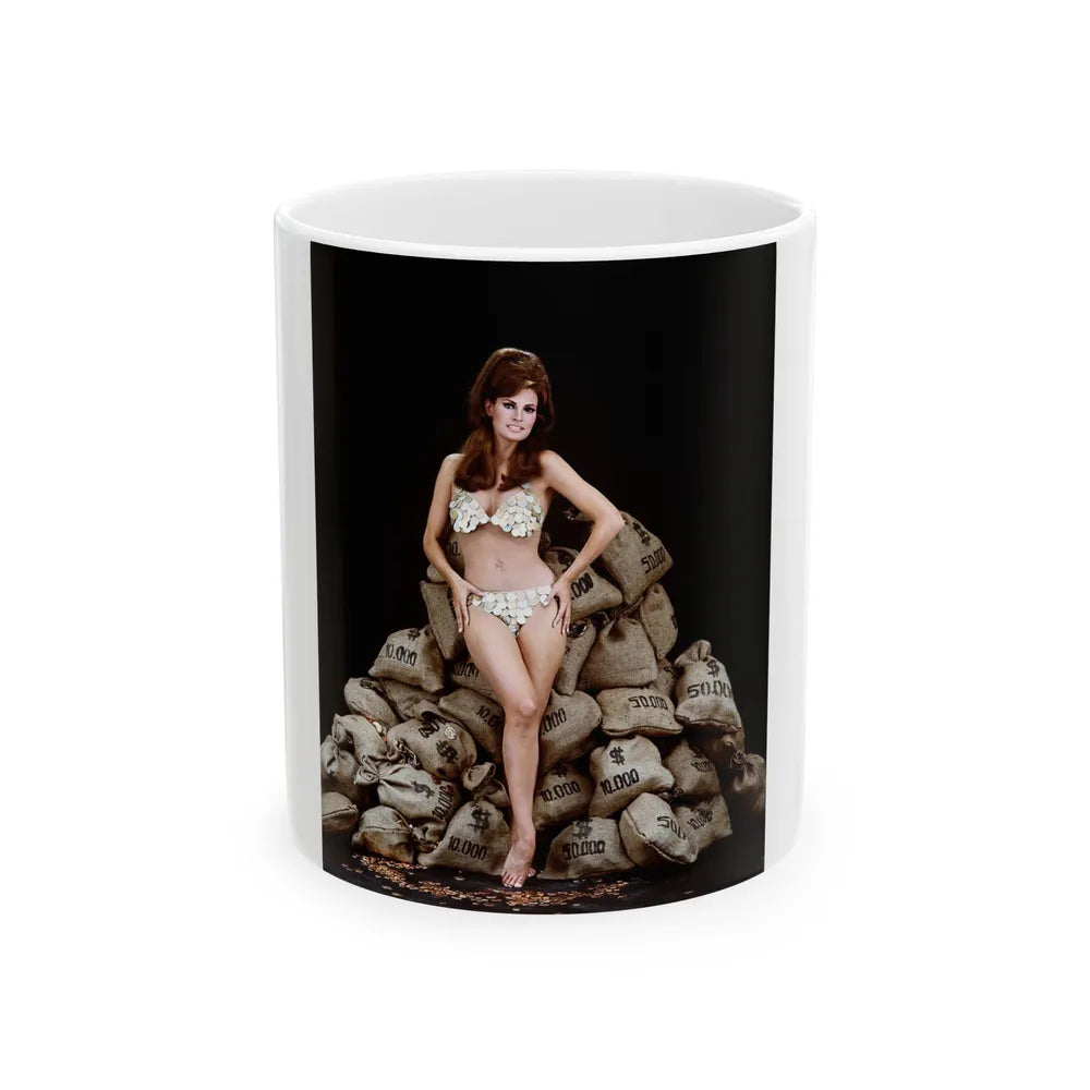 Raquel Welch #378 (Vintage Female Icon) White Coffee Mug-11oz-Go Mug Yourself