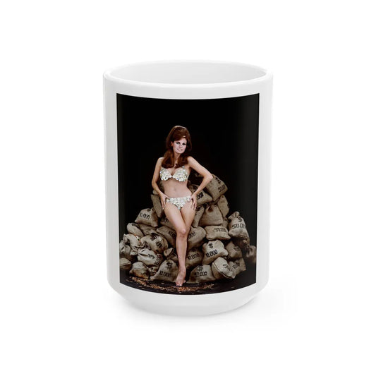 Raquel Welch #378 (Vintage Female Icon) White Coffee Mug-15oz-Go Mug Yourself