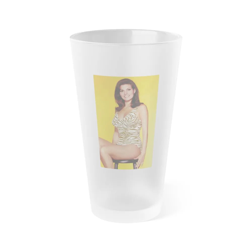 Raquel Welch #380 (Vintage Female Icon) Frosted Pint Glass 16oz-16oz-Frosted-Go Mug Yourself