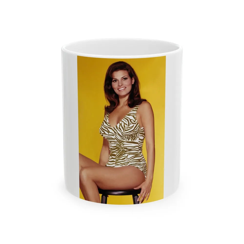 Raquel Welch #380 (Vintage Female Icon) White Coffee Mug-11oz-Go Mug Yourself