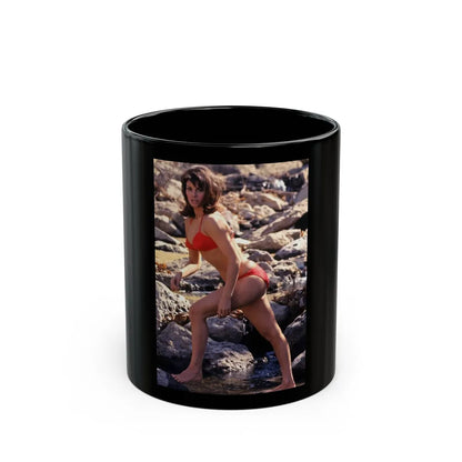 Raquel Welch #385 (Vintage Female Icon) Black Coffee Mug-11oz-Go Mug Yourself