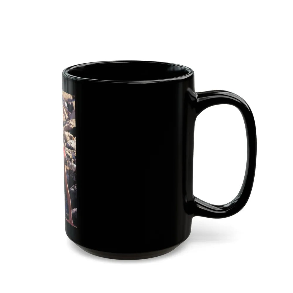 Raquel Welch #385 (Vintage Female Icon) Black Coffee Mug-Go Mug Yourself