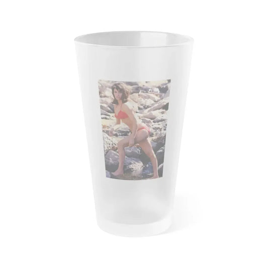 Raquel Welch #385 (Vintage Female Icon) Frosted Pint Glass 16oz 16oz Frosted - Go Mug Yourself