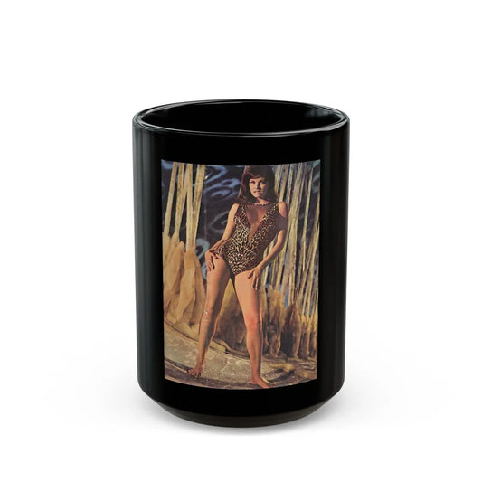 Raquel Welch #386 (Vintage Female Icon) Black Coffee Mug-15oz-Go Mug Yourself