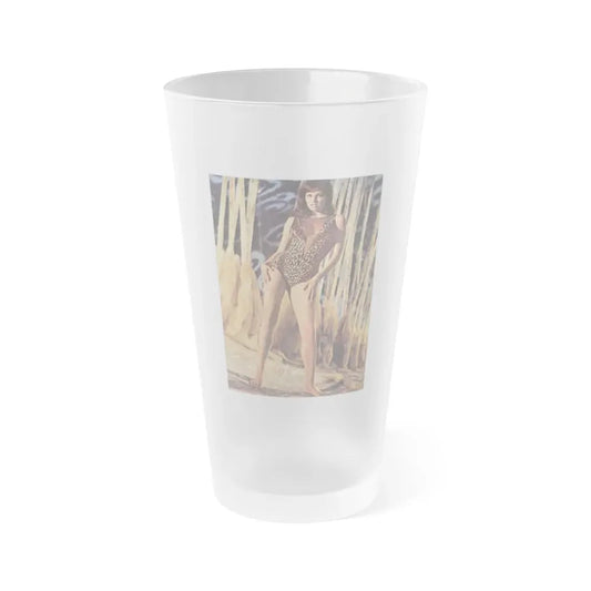 Raquel Welch #386 (Vintage Female Icon) Frosted Pint Glass 16oz 16oz Frosted - Go Mug Yourself