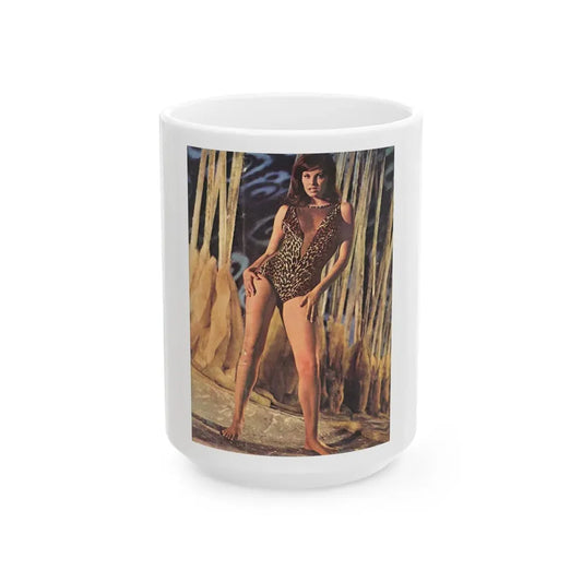 Raquel Welch #386 (Vintage Female Icon) White Coffee Mug 15oz - Go Mug Yourself
