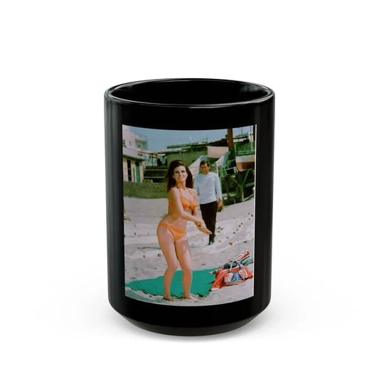 Raquel Welch #388 (Vintage Female Icon) Black Coffee Mug 15oz - Go Mug Yourself