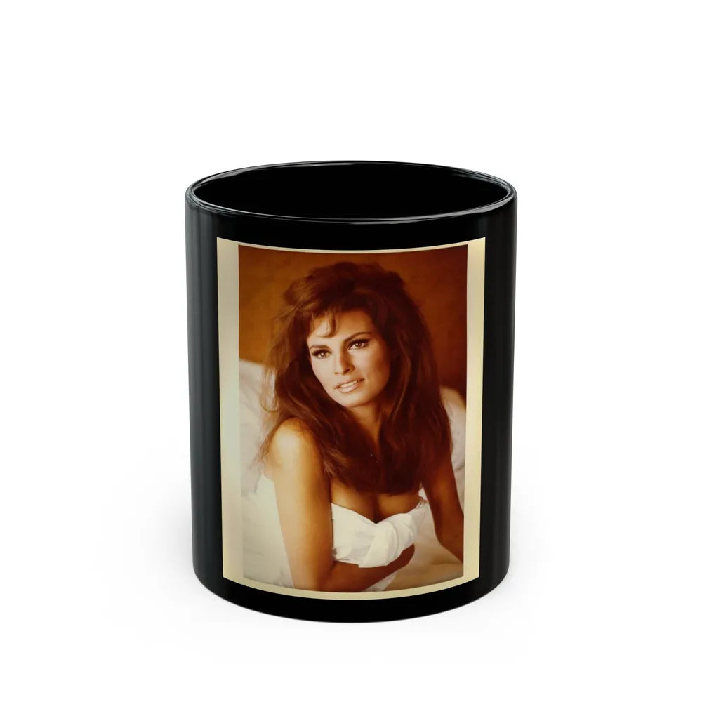 Raquel Welch #389 (Vintage Female Icon) Black Coffee Mug-11oz-Go Mug Yourself