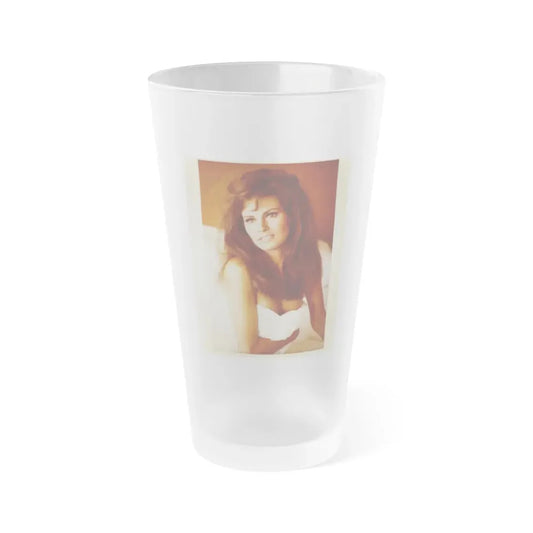 Raquel Welch #389 (Vintage Female Icon) Frosted Pint Glass 16oz 16oz Frosted - Go Mug Yourself