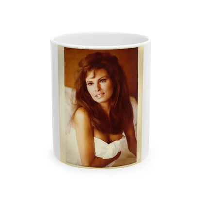 Raquel Welch #389 (Vintage Female Icon) White Coffee Mug-11oz-Go Mug Yourself