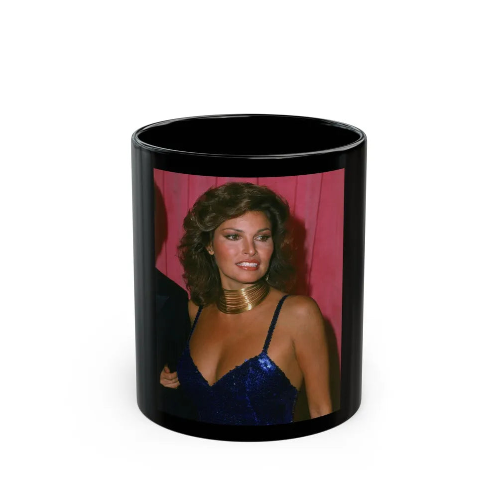 Raquel Welch #390 (Vintage Female Icon) Black Coffee Mug-11oz-Go Mug Yourself