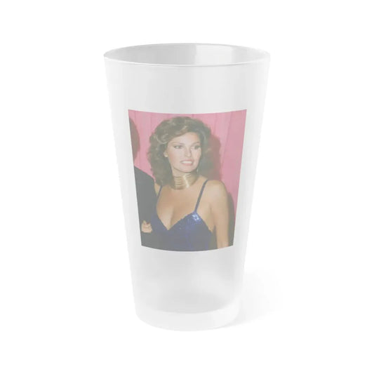 Raquel Welch #390 (Vintage Female Icon) Frosted Pint Glass 16oz 16oz Frosted - Go Mug Yourself