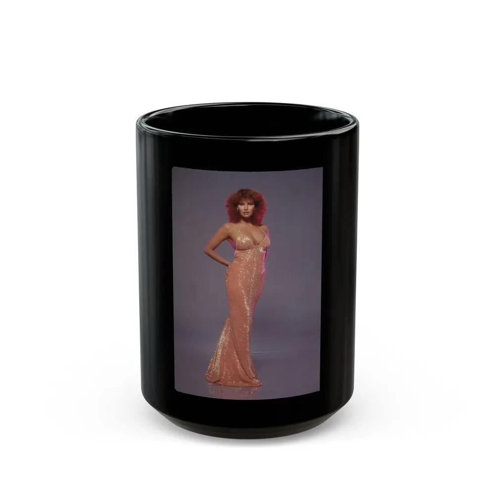 Raquel Welch #393 (Vintage Female Icon) Black Coffee Mug-15oz-Go Mug Yourself