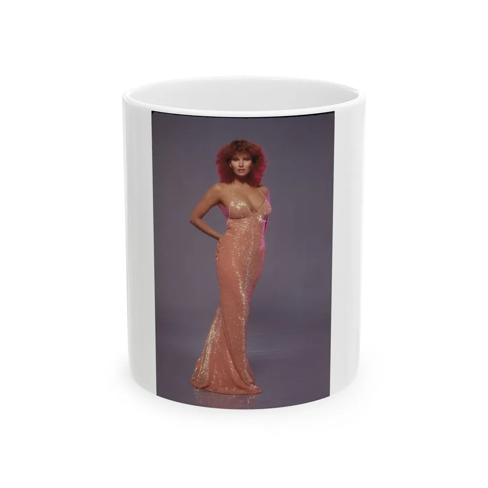 Raquel Welch #393 (Vintage Female Icon) White Coffee Mug-11oz-Go Mug Yourself