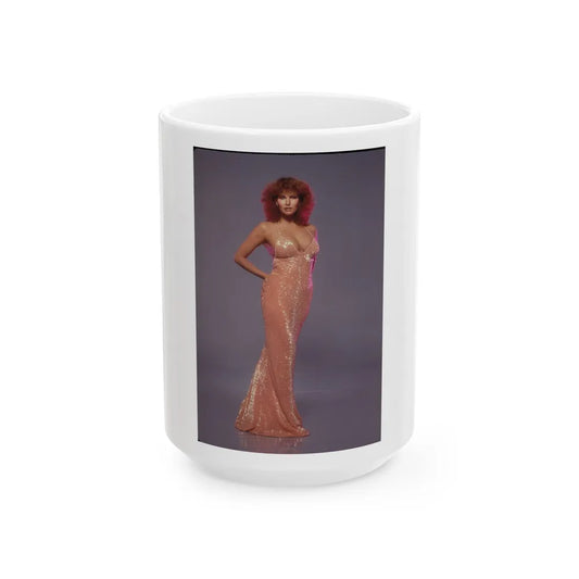 Raquel Welch #393 (Vintage Female Icon) White Coffee Mug-15oz-Go Mug Yourself