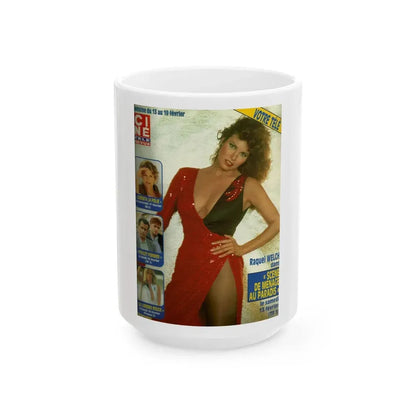 Raquel Welch #394 - Mag. Cover (Vintage Female Icon) White Coffee Mug 15oz - Go Mug Yourself