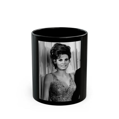 Raquel Welch #403 (Vintage Female Icon) Black Coffee Mug-11oz-Go Mug Yourself